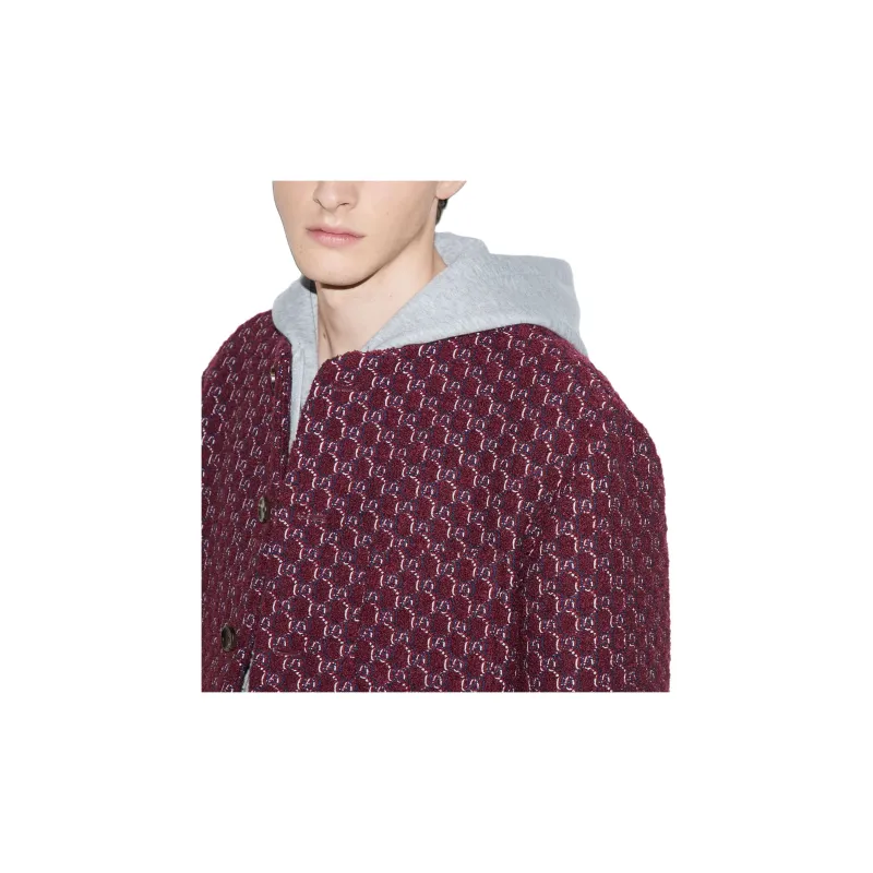 GUCCI Jackets Coats Unisex Burgundy Red-5