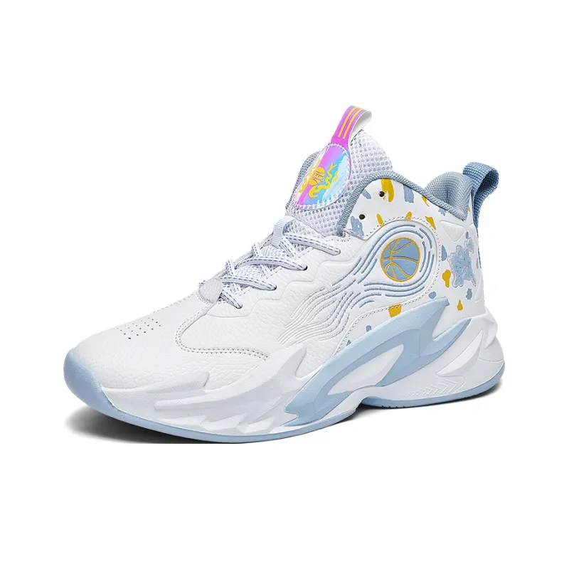 MUSHILANDI Mid Top Basketball Shoes Unisex White Purple-7