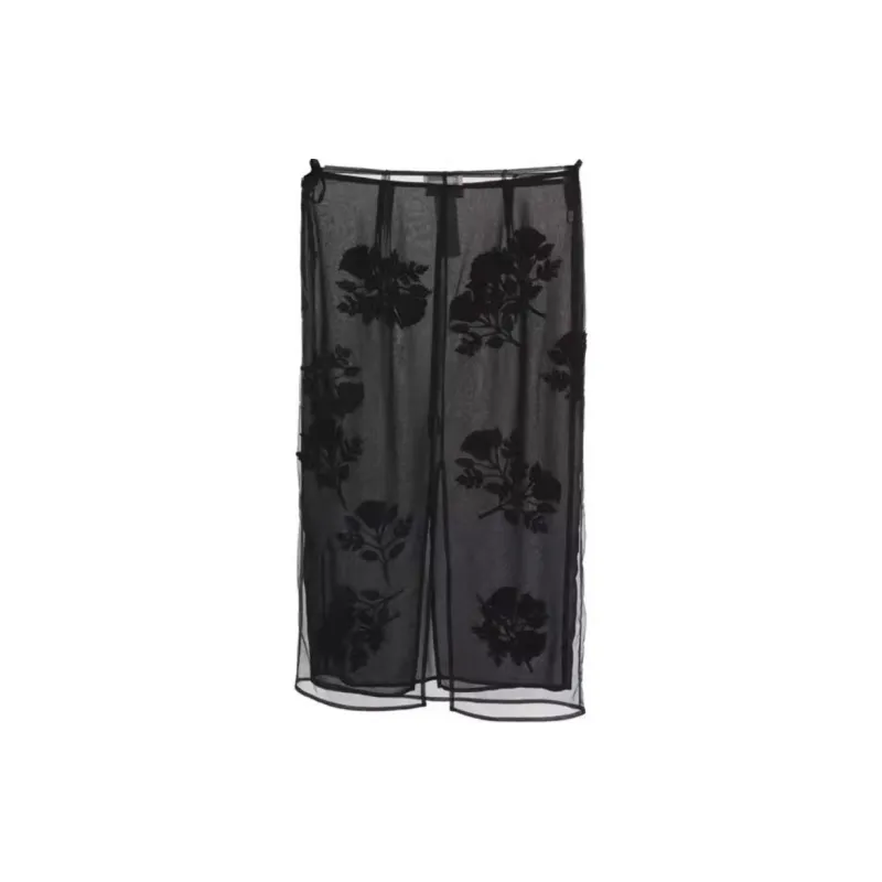Blumarine Rear Slit Tulle Midi Skirt-1