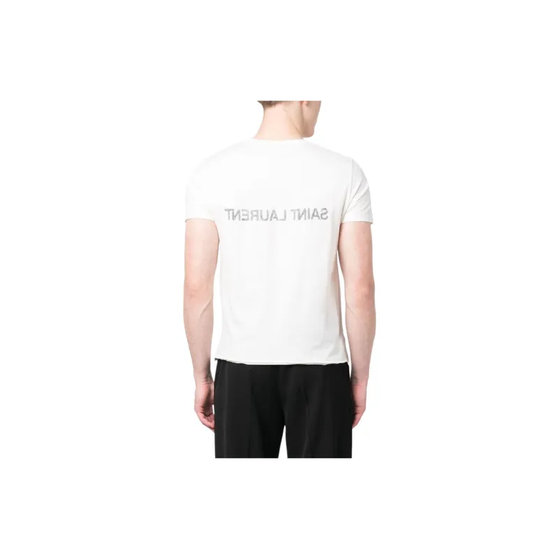 SAINT LAURENT Logo Printed Crewneck T Shirt-2