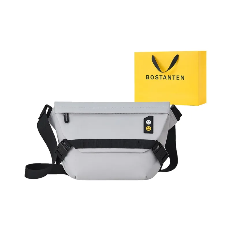 BOSTANTEN Oxford Shoulder Bag, Crossbody Bag Medium Size Men's Gray-0