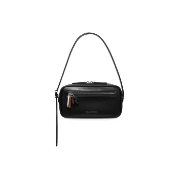 ROSA HERMOSO Cow Leather Shoulder Bag Regular Women's Bright Black/Caramel Brown/Grid White