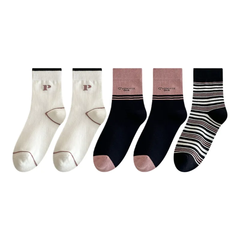 Lan Miao Mid Calf Socks Women's 5 Pack-3