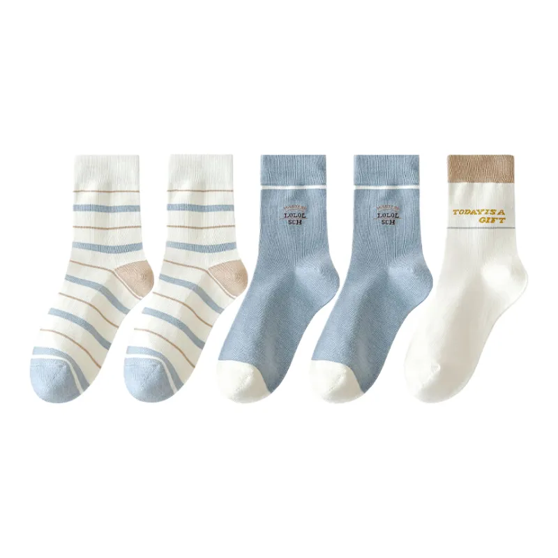 Lan Miao Mid Calf Socks Women's 5 Pack-4