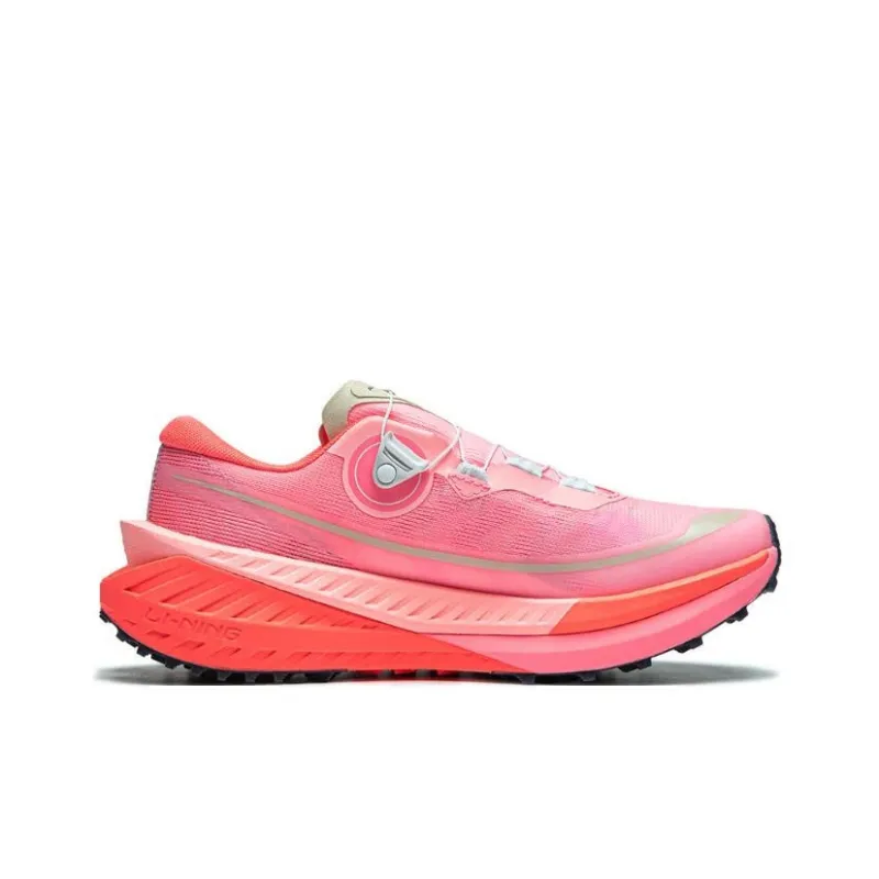 LiNing Lulu PRO Cushioned Slip Resistant Rebound Low Top Trail Running Running Shoes Women's Pink-1