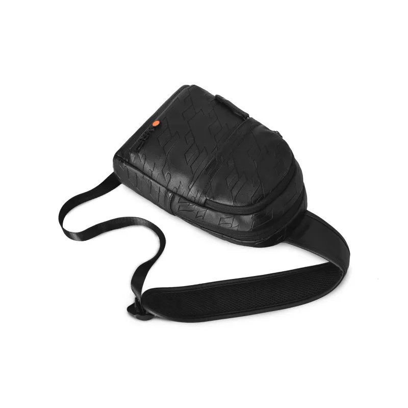 ONRF Polyvinyl Chloride Sling Bag, Crossbody Bag Men's Black-5