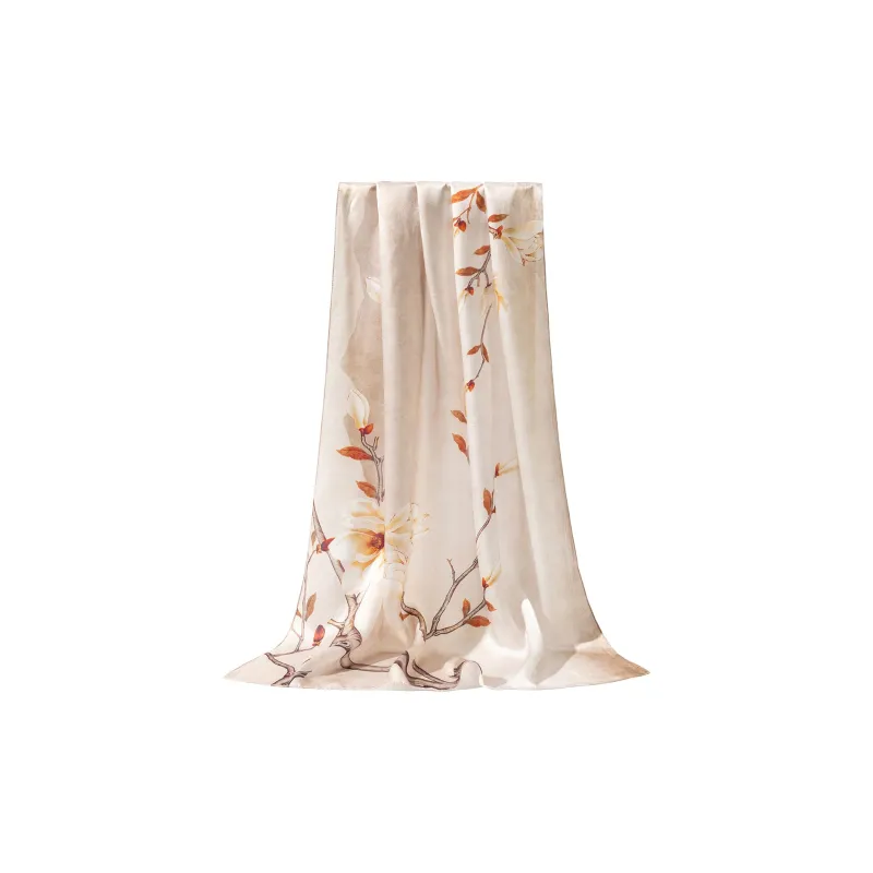 Shanghai Story 100% Mulberry Silk Scarves Women's Summer Solstice Listening To Lotus, Gift Box Set-4
