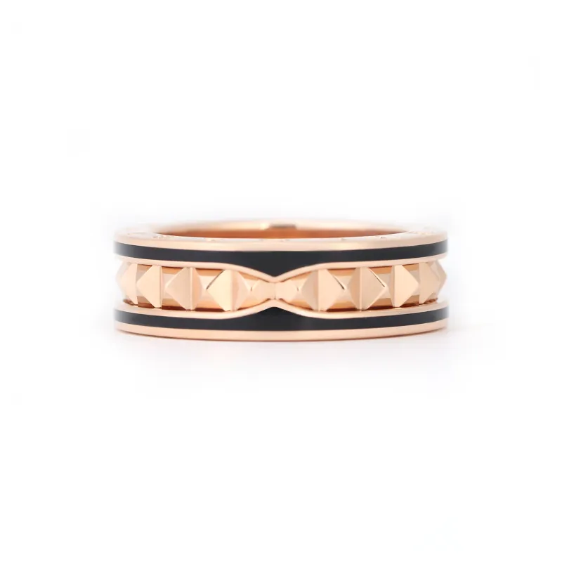 BVLGARI B.ZERO1 Rings Ceramic, Rose Gold Rings Unisex-2