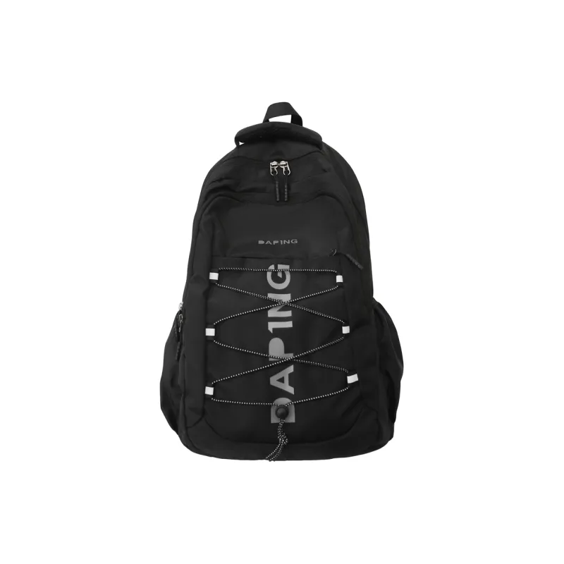 Debecca Nylon With Mesh Backpack Unisex Gray/Black-2