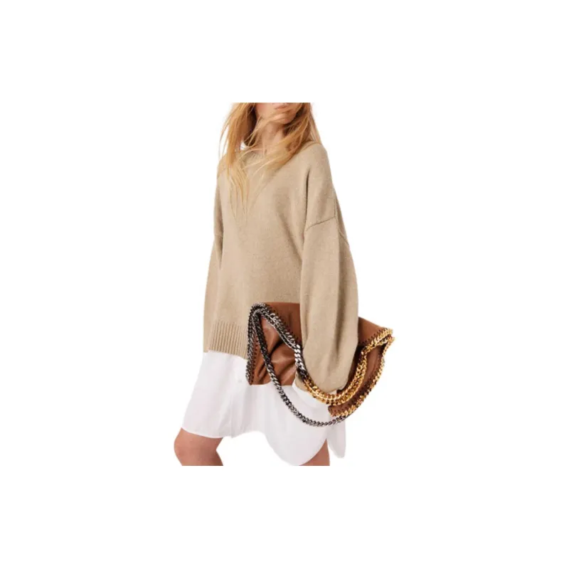 Stella McCartney FW24 Long Sleeved Dresses Women's Sandy Beige-4