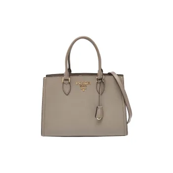 PRADA Leather Totes Handbags Women's Gray