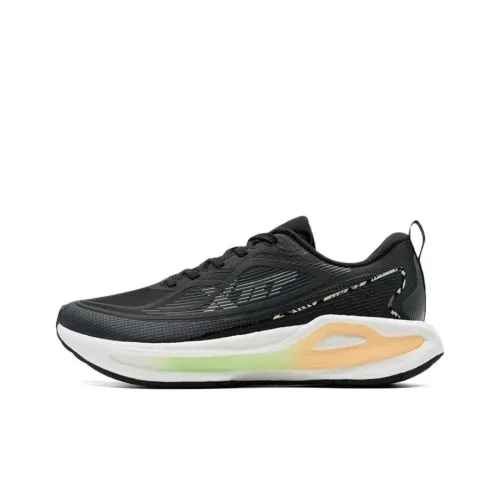 XTEP Starburst 2 Cushioned Slip Resistant Low Top Casual Running Shoes Women's Black Orange Green