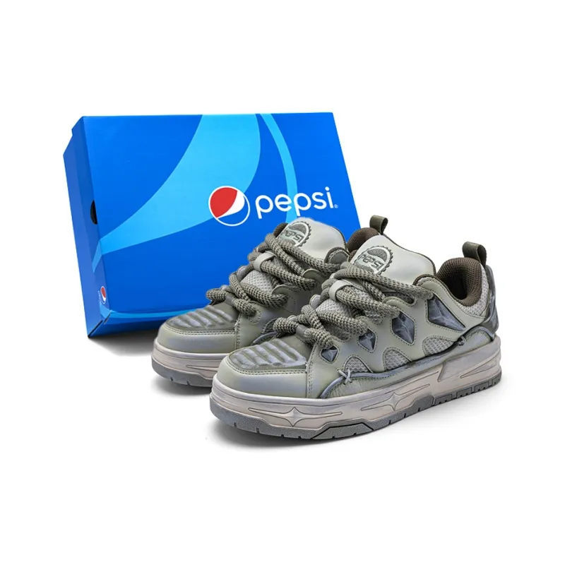 Pepsi Anti Slip Wear Resistant Low Top Skateboard Shoes Unisex Exclusive Box-0
