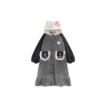 GUKOO x Hello Kitty Sanrio Series Pajama Robe Women's Light Heather Gray
