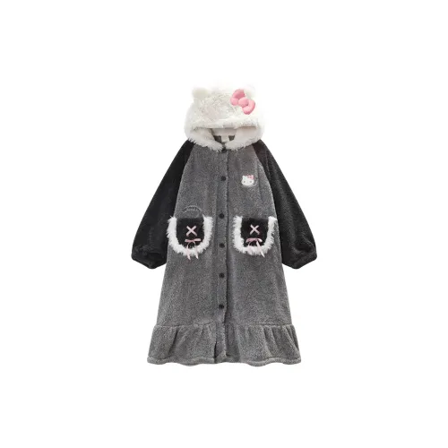 GUKOO x Hello Kitty Sanrio Series Pajama Robe Women's Light Heather Gray