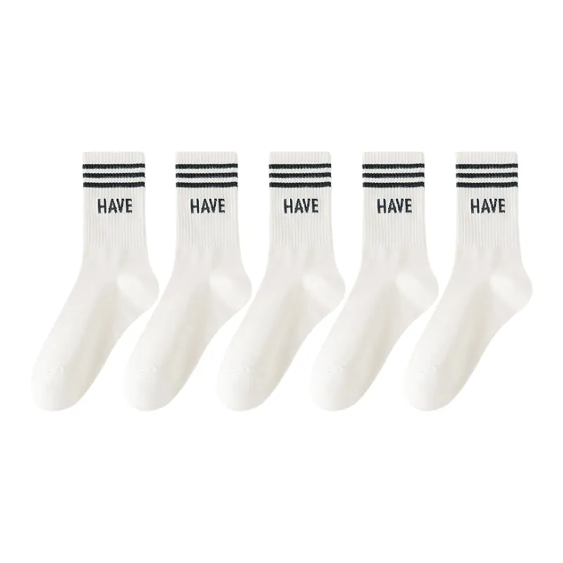 Lan Miao Mid Calf Socks Women's 5 Pack-12