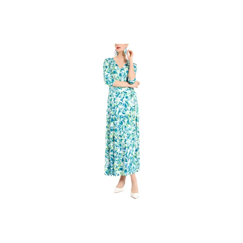 BESIONIA SS23 Short Sleeved Dresses Women's Blue Pattern-1