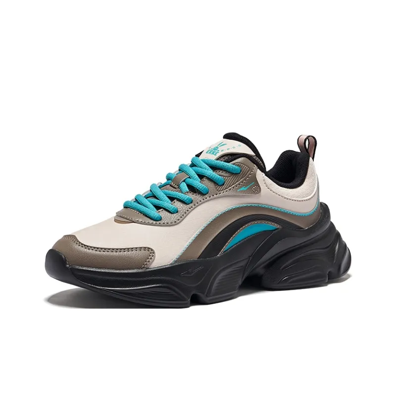 Erke Anti-Slip And Wear-Resistant Height Increasing Low-Top Casual Shoes Women's Painted Gray Brown Stone-2