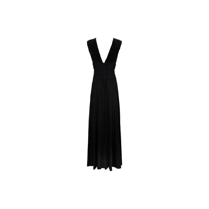 Elisabetta Franchi V Neck Draped Red Carpet Maxi Dress-1