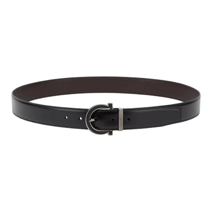 FERRAGAMO Cow Leather Belts Men's Brown Width 3.2cm-0