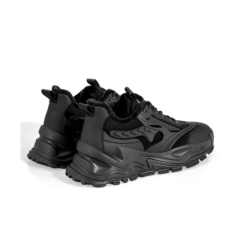 JEEP SPIRIT Cushioning Anti Slip, Wear Resistant, Coverage, Warm, Height Increasing Low Top Chunky Sneakers Men's Black-5