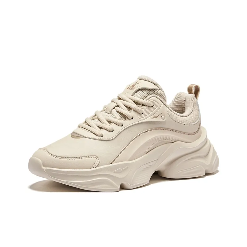Erke Anti Slip And Wear Resistant Height Increasing Low Top Casual Shoes Women's Warm Linen-2