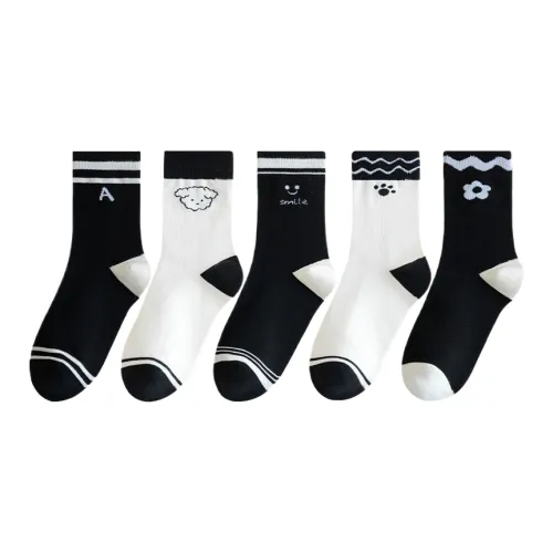 Lan Miao Mid Calf Socks Women's 5 Pack