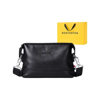 BOSTANTEN Cow Leather With Leather Crossbody Bag Men's Black