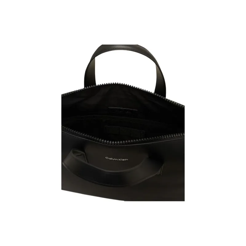 CALVIN KLEIN Recycled Polyester With Polyurethane Laptop Bag, Shoulder Bag, Crossbody Bag, Handbag Men's Black-2