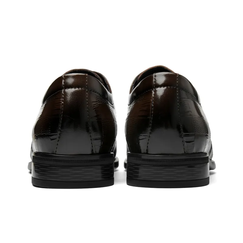 HLA Dress Shoes Men Low Top Black/Brown-8