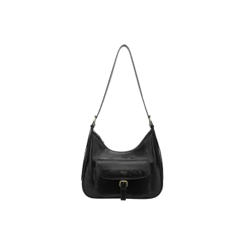 Tanita West Cow Leather Tote Bag, Shoulder Bag Medium Size Women's Black
