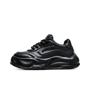 FAIRWHALE Chunky Sneakers Men Low Top Black