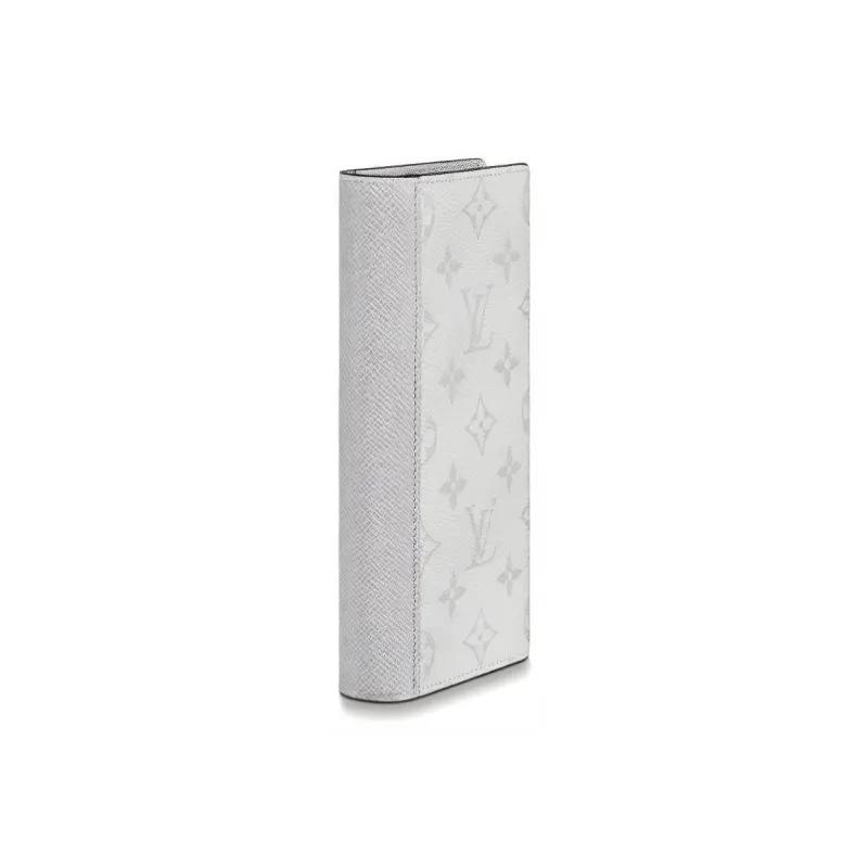 LOUIS VUITTON Brazza Wallet Monogram Antarctica Taiga White-1