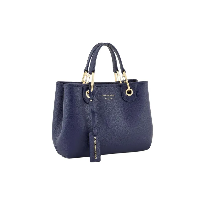 EMPORIO ARMANI Pu Synthetic Leather Tote Bag, Shopping Bag, Shoulder Bag, Crossbody Bag, Handbag Women's Blue-1