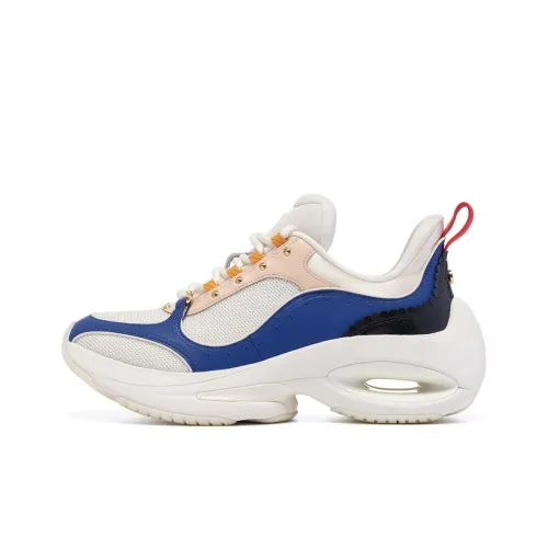 LI-NING 1990 Classic Collection Cushioning Wear-Resistant Low-Top Casual Running Shoes Women's White Blue Pink