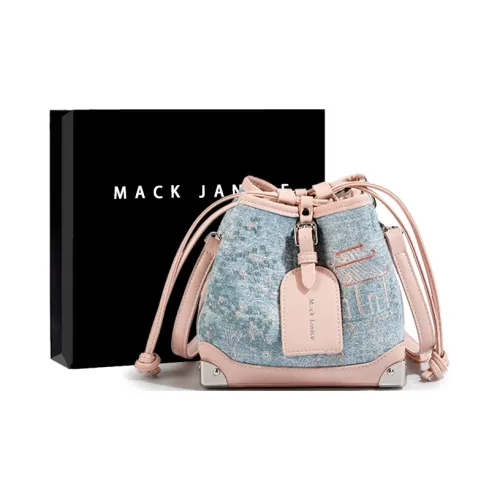 MACKJANICE PU Shoulder Bag Regular Women's Blue And White Embroidery Powder