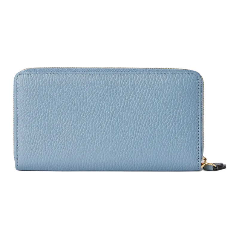 GUCCI Leather Wallet Trumpets Unisex Light Blue-2