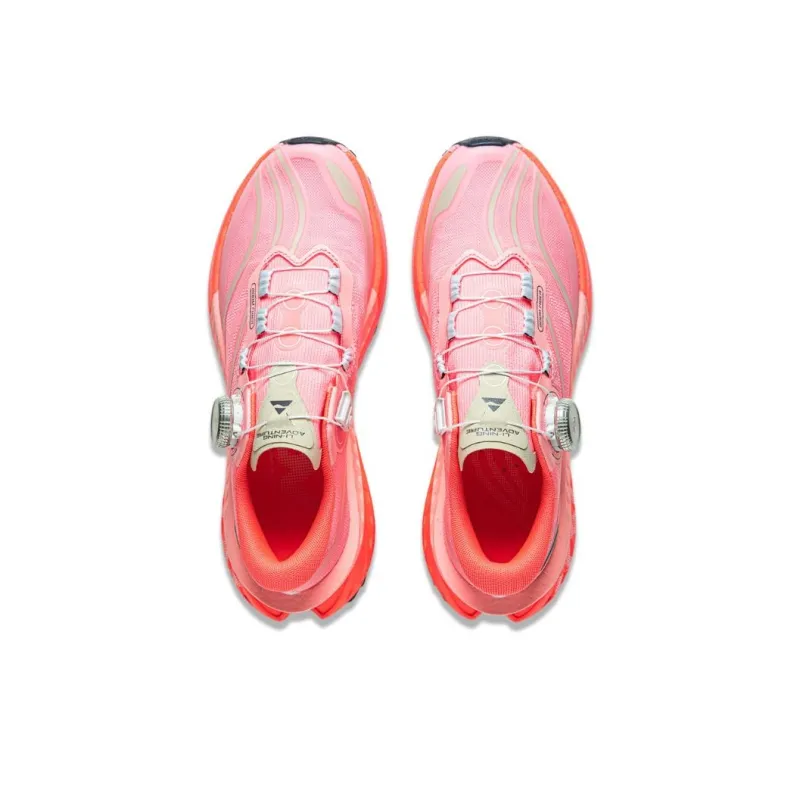 LiNing Lulu PRO Cushioned Slip Resistant Rebound Low Top Trail Running Running Shoes Women's Pink-3