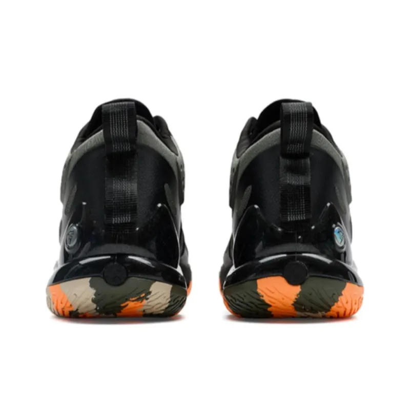 XTEP Anti Slip Wear Resistant Mid Top Basketball Shoes Men's Black Gray-4