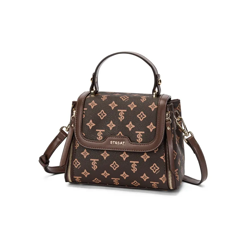 ST&SAT PVC Crossbody Handbags Regular Women's Coffee/Khaki-2