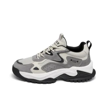 JEEP SPIRIT Cushioning Anti-Slip Wear-Resistant Breathable Impact-Resistant Mid-Top Outdoor Shoes Men's Gray