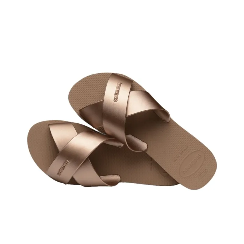 Havaianas Slide Slippers Women's Rose Gold-3
