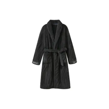 JINGYUN Pajama Robe Winter Men's Black