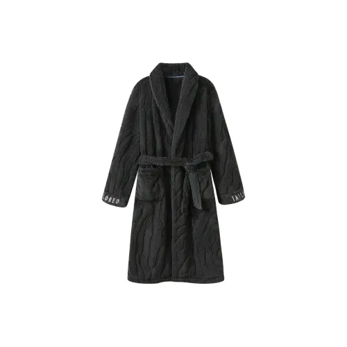 JINGYUN Pajama Robe Winter Men's Black