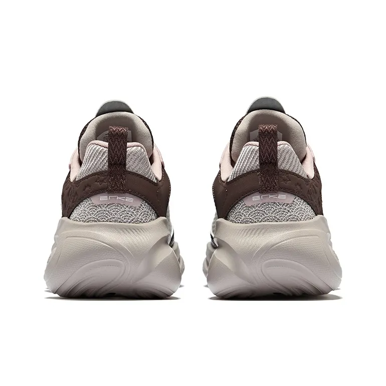 Erke Wear-resistant And Lightweight Low-Top Casual Shoes Women's Pearl Milk Tea Coffee-3