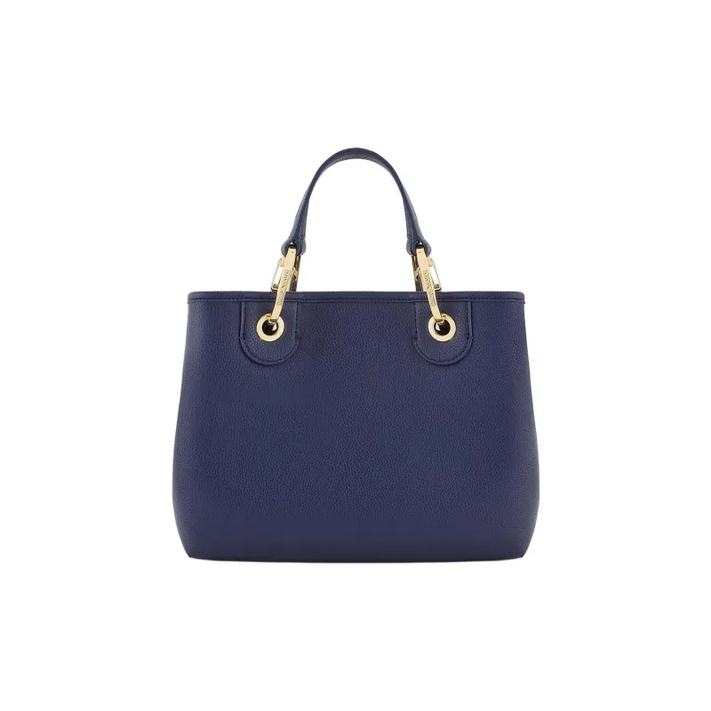 EMPORIO ARMANI Pu Synthetic Leather Tote Bag, Shopping Bag, Shoulder Bag, Crossbody Bag, Handbag Women's Blue-2