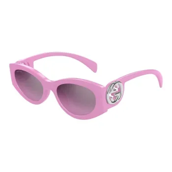 GUCCI Injection Molded Plastic Oval Sunglasses Women's Pink