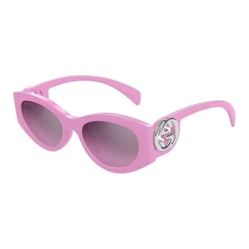 GUCCI Injection Molded Plastic Oval Sunglasses Women's Pink