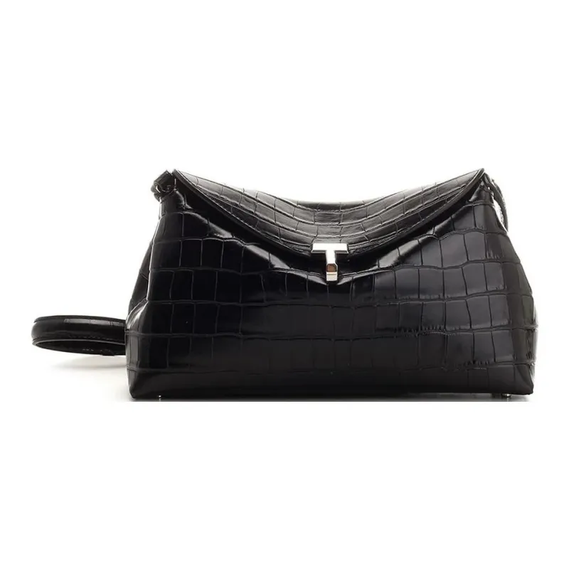 TOTEME Cow Leather One Shoulder Crossbody Clutch Women's Black-0