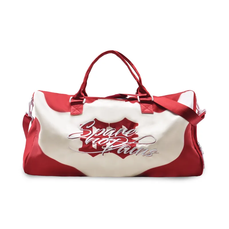 Spare No Pains. Polyester Handbag, Travel Bag, Gym Bag Tubas Unisex Red White-0